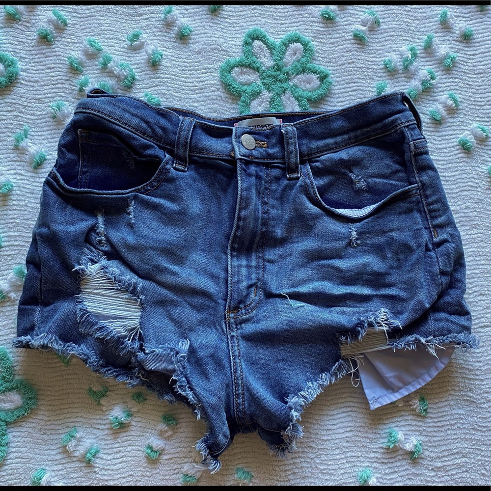 PINK denim shorts